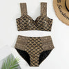 Woman Sexy Gilding High Waist Two Piece Bikini Swimsuit, Size:S(As Show)