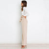 Women Suit Trousers Casual Versatile Wide Leg Trousers Temperament Commuter Pants, Size: XL(Apricot)