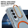 For Samsung Galaxy Z Fold3 5G lce Folding Series MagSafe Integrated Clear PC Phone Case(Orange)
