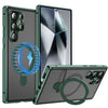 For Samsung Galaxy S25 Ultra 5G MagSafe Magnetic HD Frosted Tempered Glass Holder Phone Case(Green)