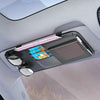 Car Sun Visor Card Glasses Holder Zipper Storage Bag(Black)