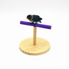 Large Frosted Wooden Parrot Perch Stand - Bird Toy