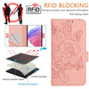 For Samsung Galaxy A56 5G Embossed Rose RFID Anti-theft Leather Phone Case(Pink)