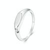 S925 Sterling Silver Platinum-Plated Interlocking Simple Ring, Size: No.6(BSR529)