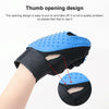 Cat Grooming Glove, Left Hand, Blue - Rubber Brush for Deshedding
