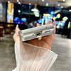 For vivo X Flip Silver Edge PC Folding Phone Case(Feather Yarn)