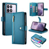 For Redmi K70 Nine Card-slot Zipper Wallet Bag Leather Phone Case(Blue)