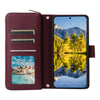 For Samsung Galaxy A54 Nine-card Slots Zipper Wallet Bag Leather Phone Case(Wine Red)