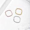 925 Sterling Silver Small Square Plain Ring, Size: No. 16 (US No. 8)(Rose Gold)