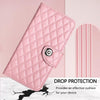 For Redmi 10 Prime+ 5G India Rhombic Texture Flip Leather Phone Case with Lanyard(Pink)