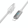 hoco U127 1.2m USB to 8 Pin Charging Data Cable with Visible Power Level(Silver Grey)