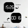 13-Inch LED Acrylic Electronic Clock Large-Screen Square Wall Clock With Timing Temperature Humidity(6632 Orange White Green)