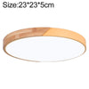 Wood Macaron LED Round Ceiling Lamp, White Light, Size:23cm(Yellow)