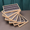 Bamboo Wood Jewelry Display Pallet Jewelry Storage Display Tray, Style: 24 Grid Tray