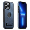 For iPhone 13 Pro Max Suteni G2 Holder Denim Leather Back MagSafe Phone Case(Blue)