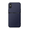 For iPhone X / XS Litchi Leather Magnetic Full Coverage Shockproof Phone Case(Navy Blue)