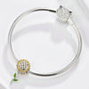 S925 Sterling Silver Hollow Sunflower Pendant Yellow DIY Bracelet Beaded