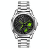 SANDA P1065 Wheel Series Casual Steel Band Quartz Watch For Men(Silver Green)