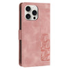 For iPhone 13 Pro Max Tulips Embossed Leather Phone Case with Lanyard(Pink)
