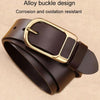 Dandali 120cm Mens Rubberized Pin Buckle Belt Casual Alloy Buckle Belt, Style: Gold Leather Pin Buckle(Black)