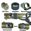 7 in 1 (Survival Whistle / Compass / Thermometer / LED Light / Magnifier / Retroreflector / String)