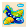 10 PCS Children Educational Animal Three-Dimensional Wooden Puzzle Toy(Aircraft)