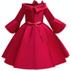 Girls European Style Embroidered Dress Prom Dress, Size:130cm(Red)