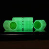 4pcs / Set Luminous Tire Valve Cap Electric Motorcycle Vacuum Tire Valve Cover, Style: Split Effect(Blue)