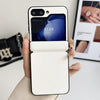 For Samsung Galaxy Z Flip6 Integrated Magnetic Axis Solid Color Leather Texture Phone Case(White)