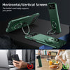 For Samsung Galaxy Z Flip4 360 Rotation Ring Holder MagSafe Shockproof PC Phone Case(Dark green)