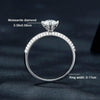 MSR008 Sterling Silver S925 Sparkling Moissanite Ring Zirconia White Gold Plated Jewellery(No.7)
