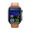 TK12 1.96 inch IP67 Waterproof Leather Band Smart Watch Supports ECG / Remote Families Care / Bluetooth Call / Body Temperature Monitoring(Brown)