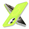 For iPhone 11 Shockproof MagSafe Armor PC Hybrid TPU Phone Case(Fluorescent Green+Gray)