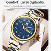 OLEVS 5567 Men Steel Strap Waterproof Quartz Watch(Blue)