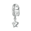 Sterling Silver Plated Platinum Pentagram Spacer Bead Fitting
