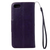 For  iPhone 8 & 7  Pressed Flowers Horizontal Flip Leather Case with Holder & Card Slots & Wallet(Purple)