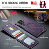 For Samsung Galaxy S23 Ultra 5G DG.MING K1 MagSafe Detachable Wallet RFID Back Cover Phone Case(Purple)