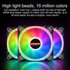 COOLMOON AS2 PWM Controlled Cooling Fan 12CM Dual-aperture Computer Water Cooling ARGB Chassis Fan (White)