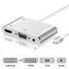 3 in 1 8 Pin to HDMI / VGA / Audio Adapter(Silver)