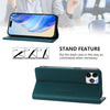 For iPhone 11 Pro Max RC01 Dual-Folded Magnetic Suction RFID Leather Phone Case(Dark Green)