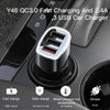 Yesido Y46 42W 3 USB Port Car Fast Charger(Black)