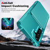 For Samsung Galaxy S25+ 5G Vertical Flip Card Bag Holder Leather Phone Case(Cyan Green)