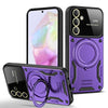 For Samsung Galaxy A35 5G Large Window MagSafe Holder Phone Case(Purple)