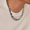 OPK GX2415 Personalized Cool Style Double Layer Necklace Stainless Steel Splicing Chain