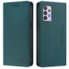 For Samsung Galaxy A32 4G RC01 Dual-Folded Magnetic Suction RFID Leather Phone Case(Dark Green)