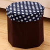 Household Multifunctional Folding Seating Storage Stool(Navy Blue)