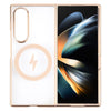 For Samsung Galaxy Z Fold4 6D Glossy Electroplated PC MagSafe Phone Case(Desert Gold)
