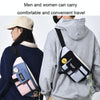 Y9574 Canvas Crossbody Single Shoulder Backpack Light Sports Chest Bag Green+Lanyard