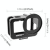 PULUZ for GoPro HERO12 Black /11 Black /10 Black /9 Black Thin Housing Shell CNC Aluminum Alloy Protective Cage with Insurance Frame & 52mm UV Lens(Black)