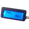 Car Inside and Outside Backlit Mini Digital Thermometer(Blue)